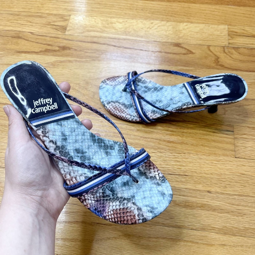 Eeuc Jeffrey Campbell Blue Python Ficelle Snakesk… - image 1